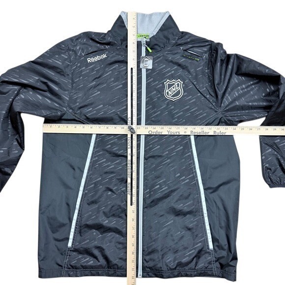 Reebok NHL Center Ice Collection Windbreaker Jacket Men’s Large Black KineticFit