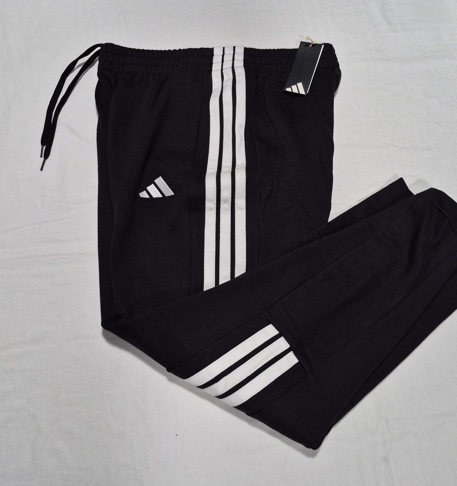 Adidas Men’s Fleece Pants Multi Sports Training Crew Black White JY9028