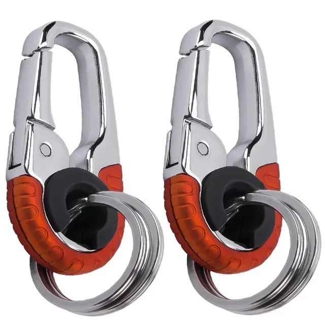 Stainless Steel Keychain Carabiner Clip Key Ring Hook EDC Key Holder For Men