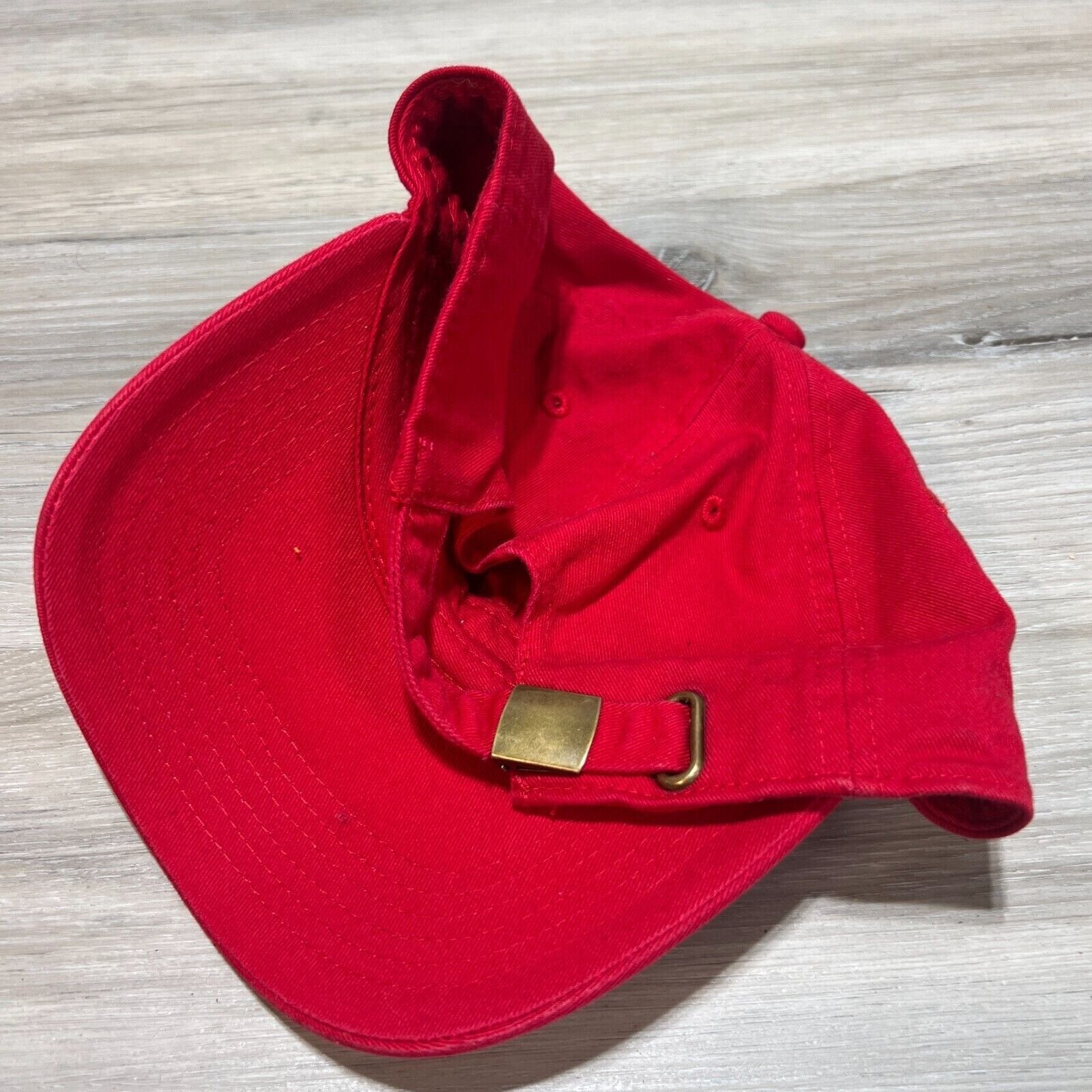Gelante Blank Strapback Cap Hat Red Canvas Adjustable Retro Light Weight EUC