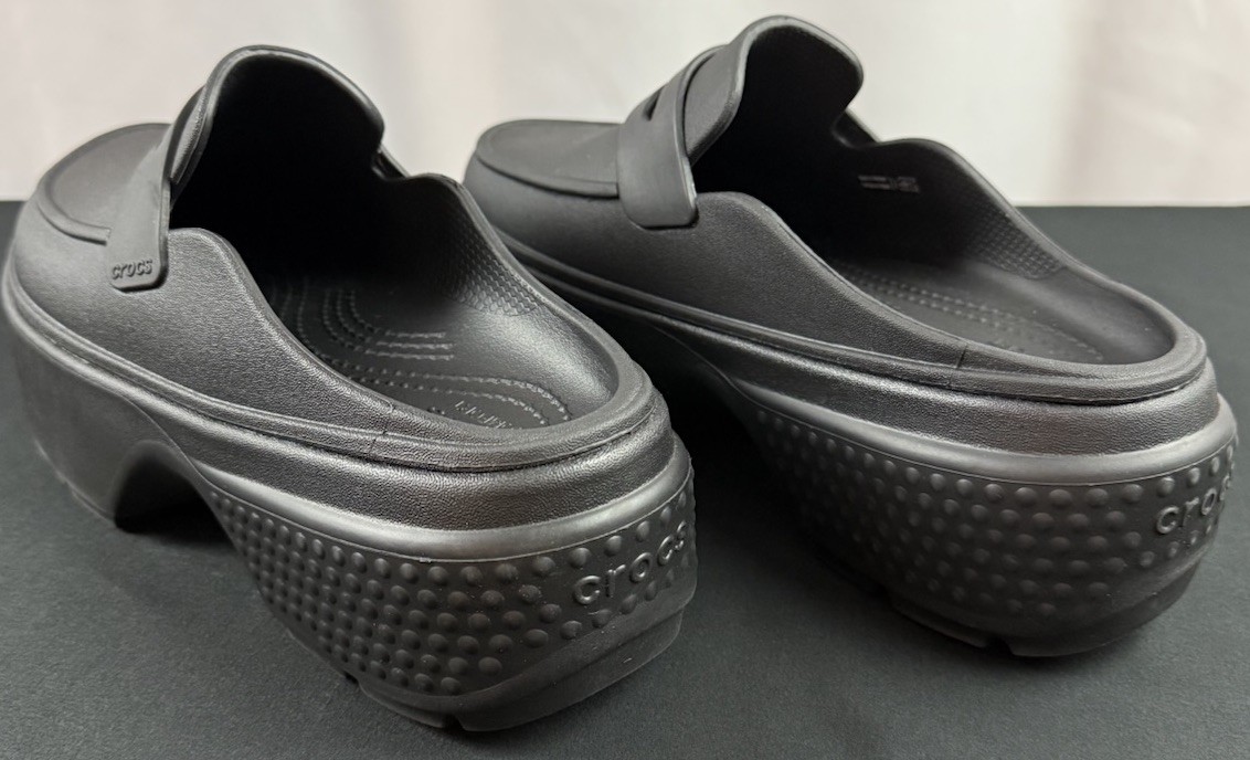 Crocs Stomp Platform Loafer Shoes W7/M5 Black Slip-On Goth Mule Classic Witchy