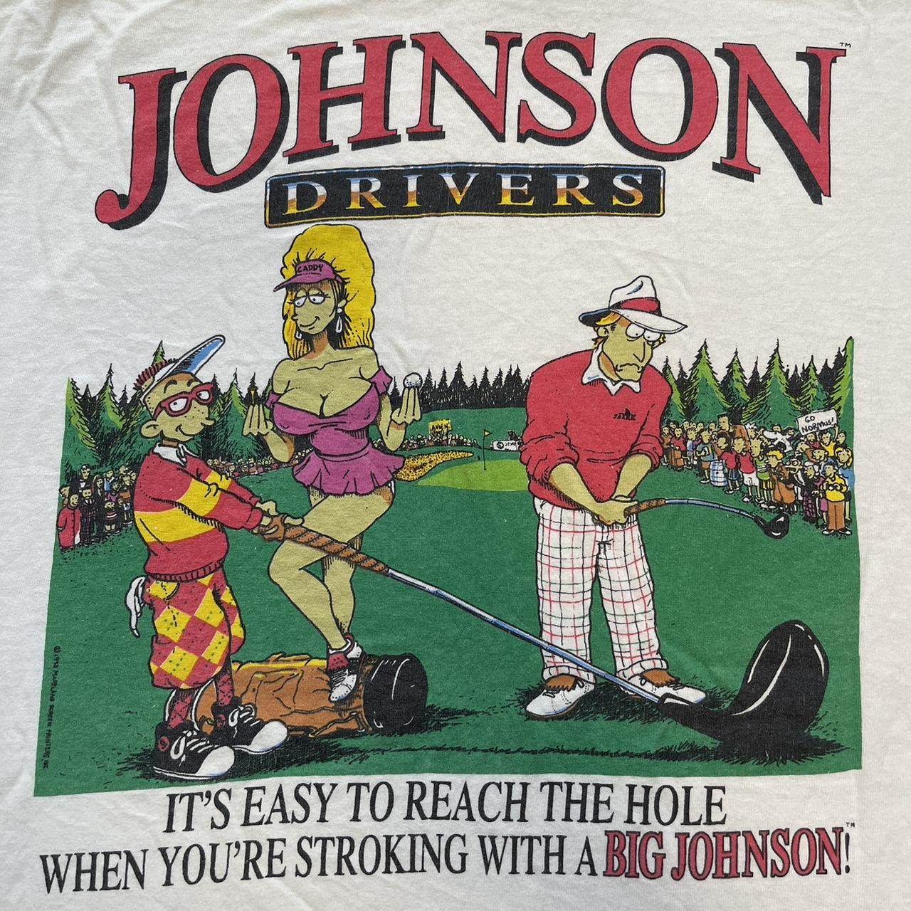 Big Johnson Johnson Drivers 90s Retro style White T shirt Heavy Cotton NH25167