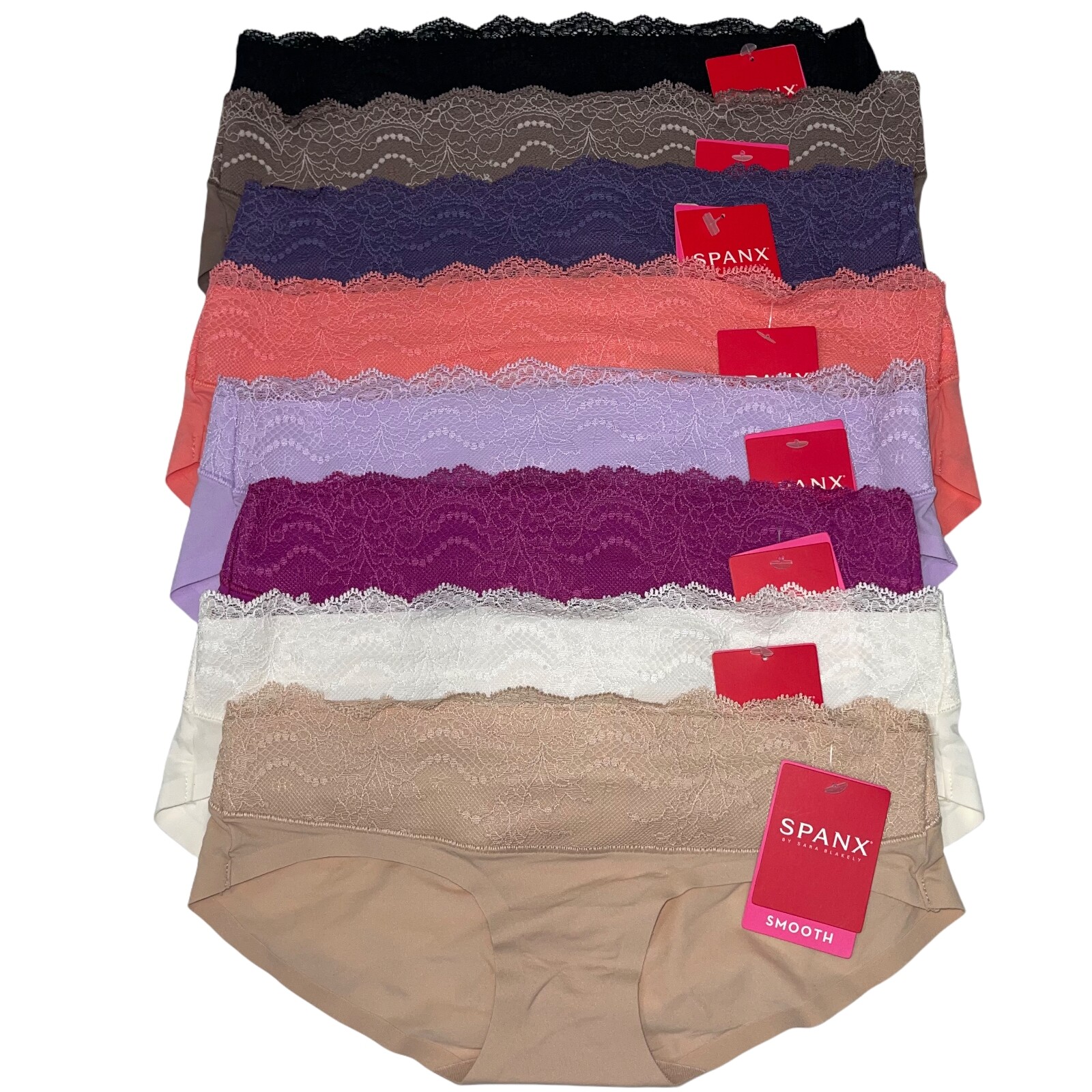 Spanx Panty Hipster Lace Waist Smooth Soft Microfiber Undie-Tectable FP2215 HTF