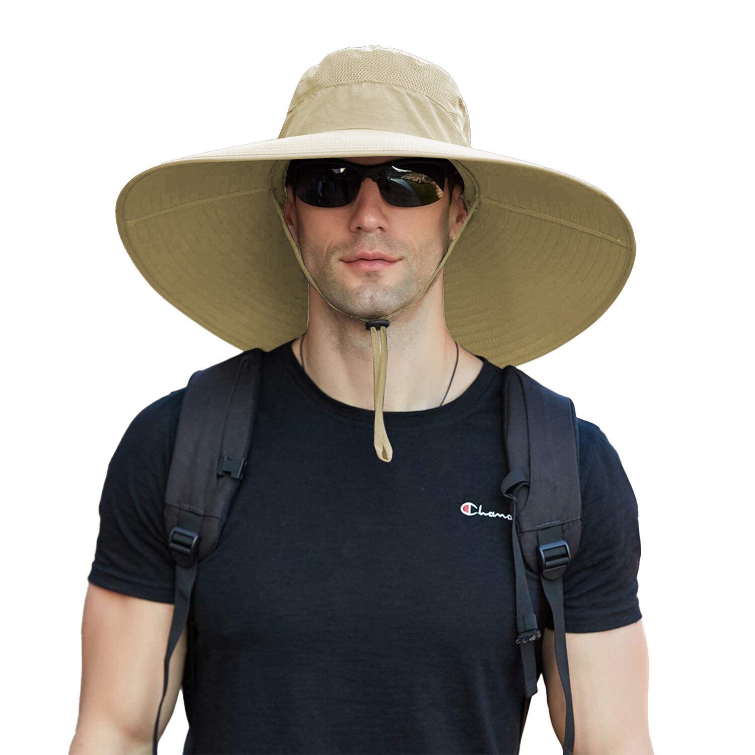 Wide Brim Sun Hat Breathable Bucket Cap Summer Fishing UV Protection Men Women
