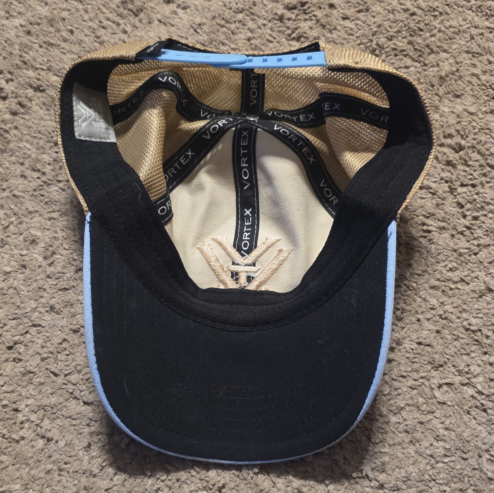 Vortex Men’s Trucker Hat Adjustable Mesh Back Solid Beige/Blue/Black One Size