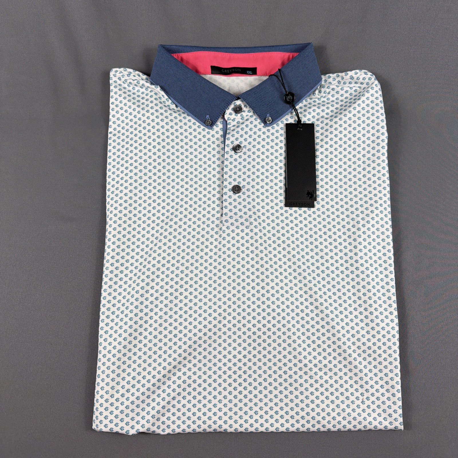 Greyson Golf Shirt Polo Sleeve Logo Canoe Brook Custom Print XXL Arctic NWT $118