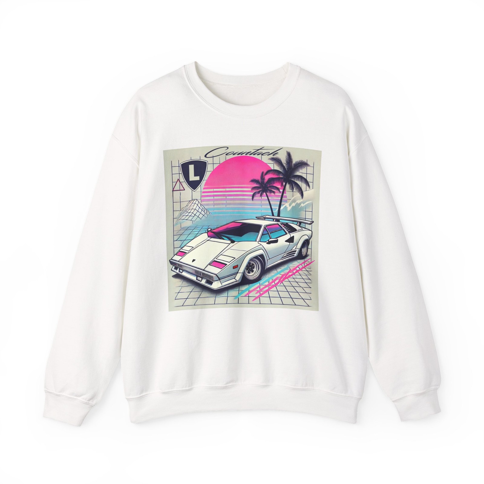 Countach Crewneck Sweatshirt Retro 80s 90s Vaporwave Pullover
