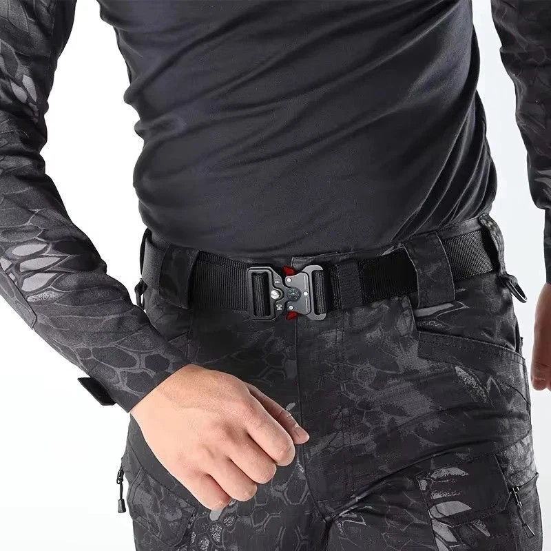Genuine Tactical Belt Quick Release Nylon Military Outdoor Sports Black Unisex