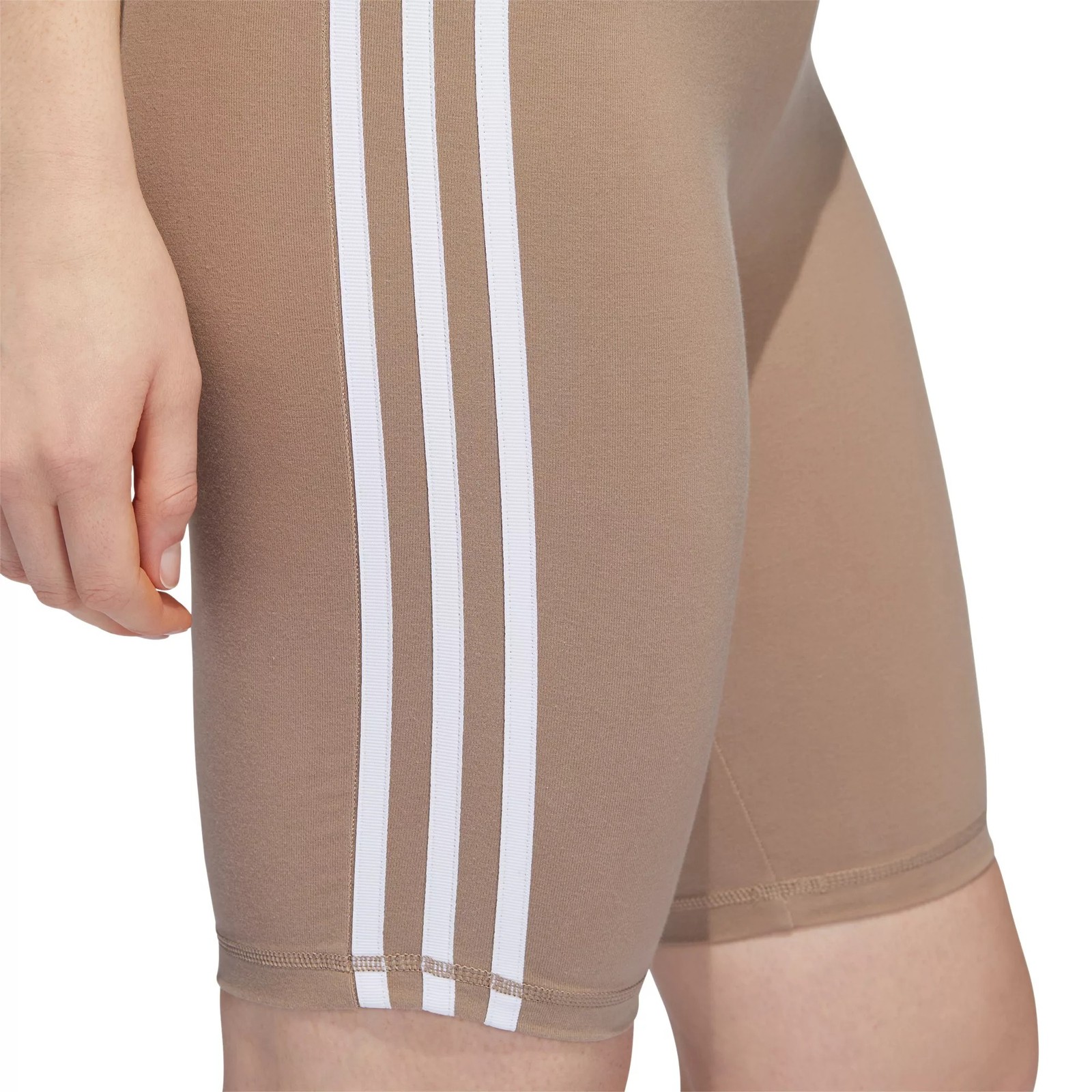 adidas Women’s Sportswear Essentials 3-Stripes Bike Shorts, Chalky Brown