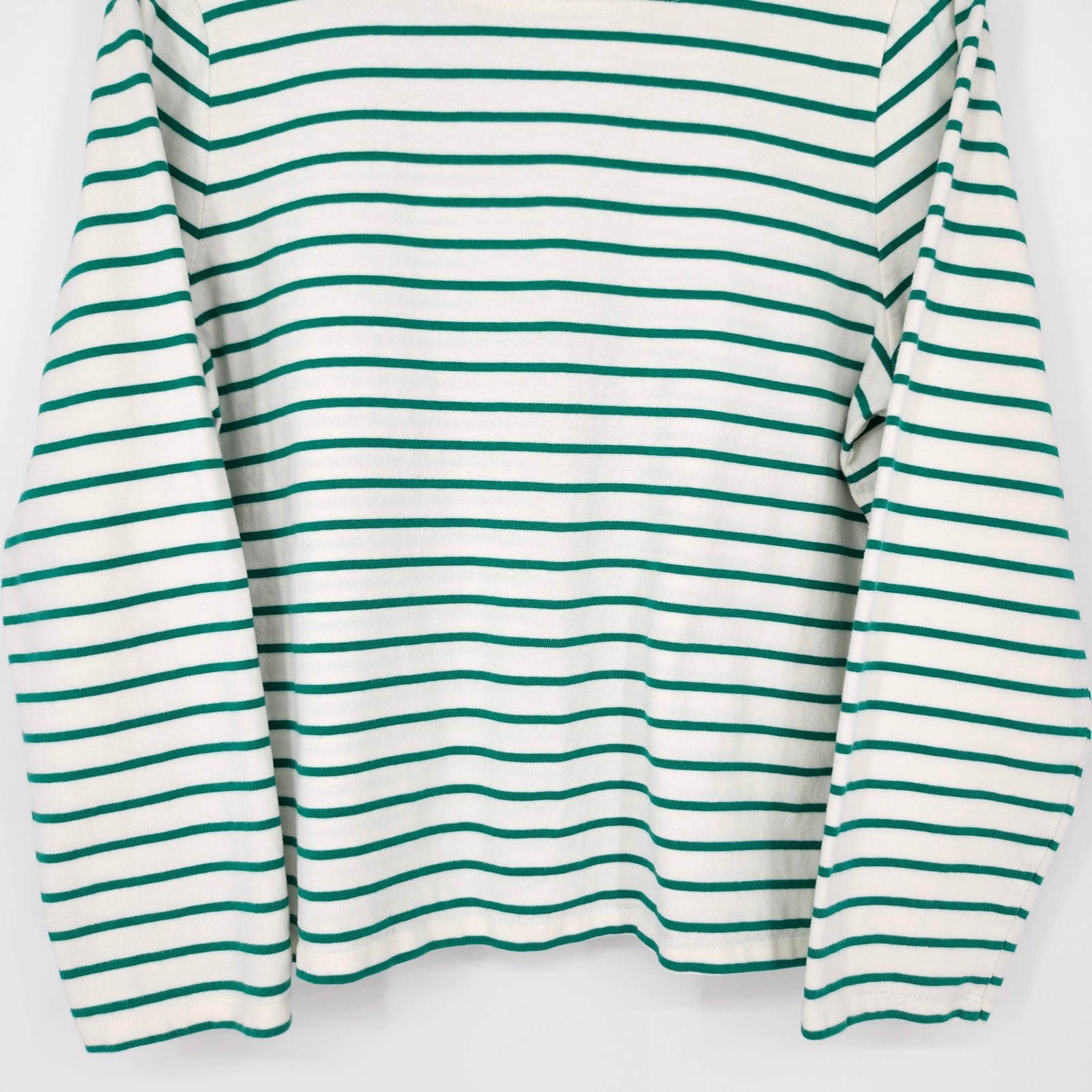 J.Crew Womens Green Stripe Bow-Back Top XL Nautical Boat Neck Preppy Old Money