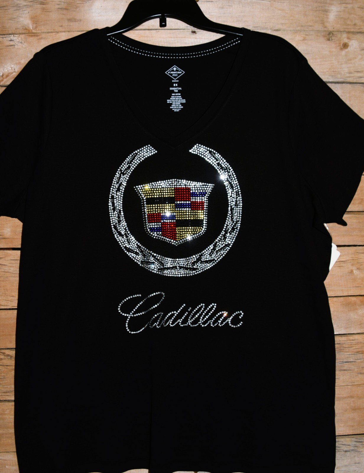 Cadillac rhinestone bling shirt or tank XS S M L XL XXL 1X 2X 3X 4X 5X