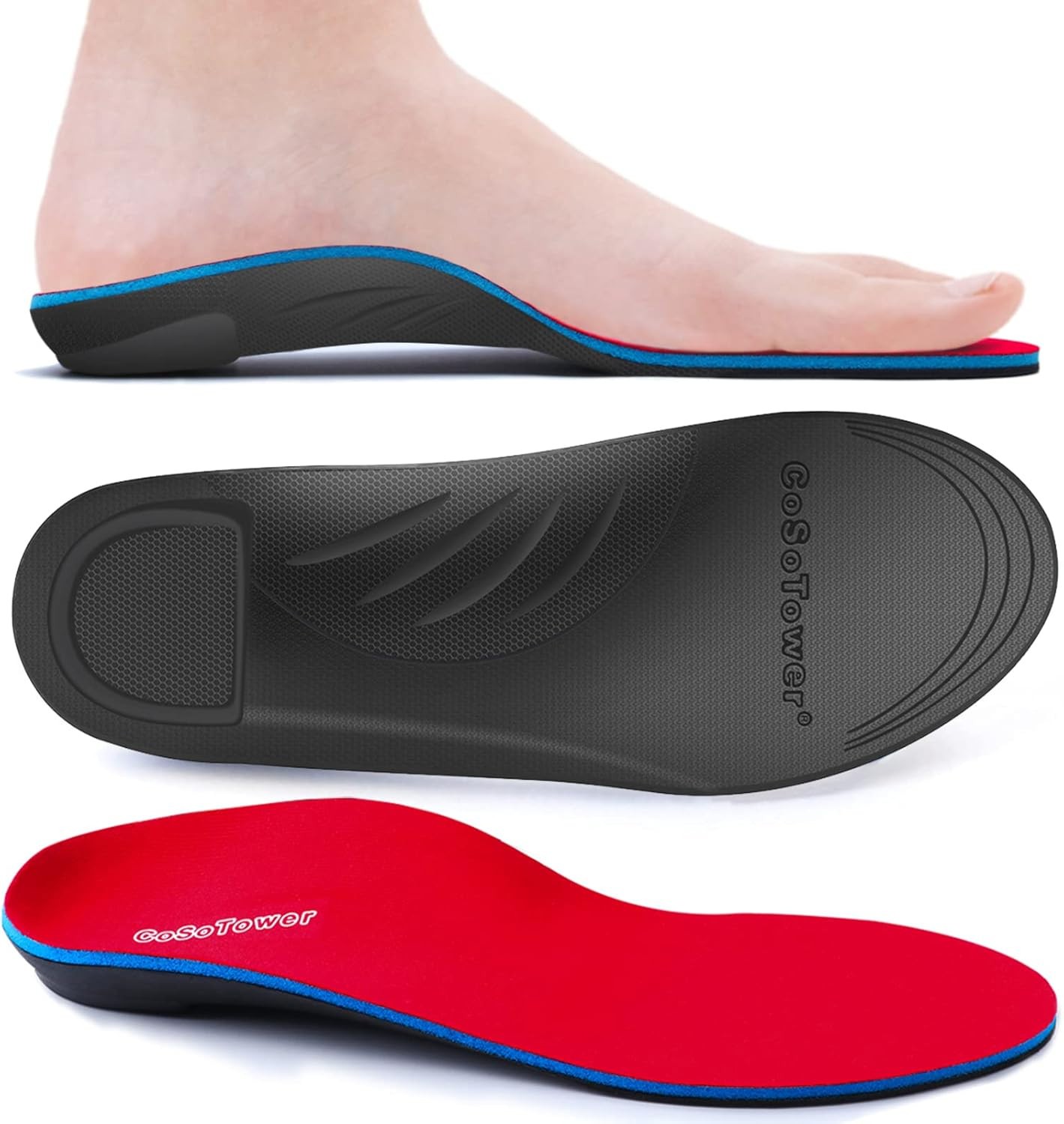 Arch Support Insoles Plantar Fasciitis Relief Orthotic Men’s 9-10 Women’s 12-13