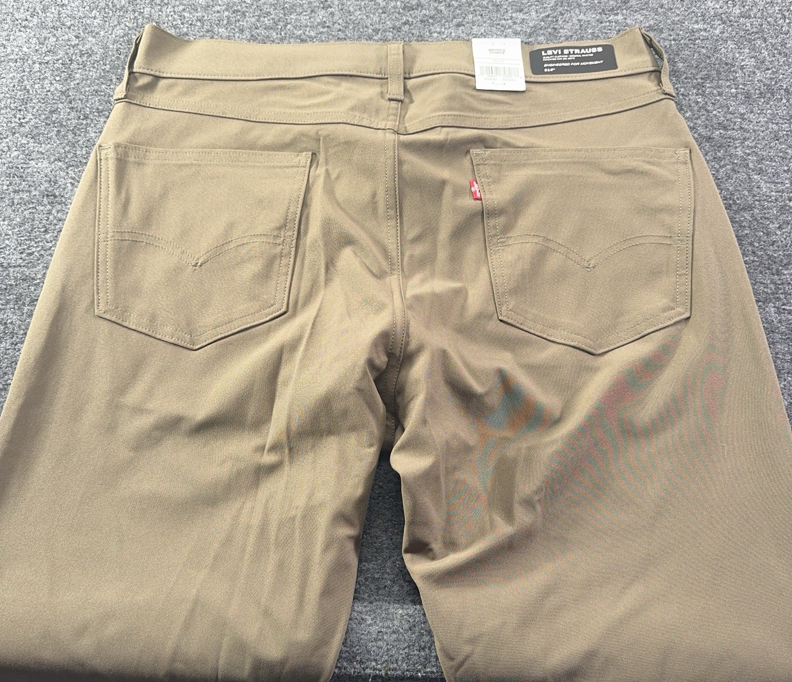 Levi’s 514 Tech Olive Green High Stretch Pants 34×32 Cooling NWT
