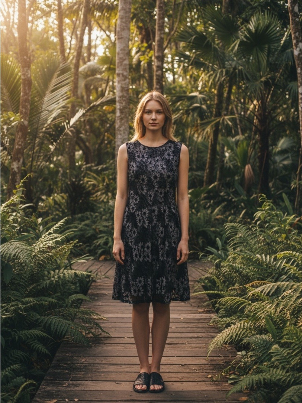 Tommy Hilfiger Black Lace Midi Dress