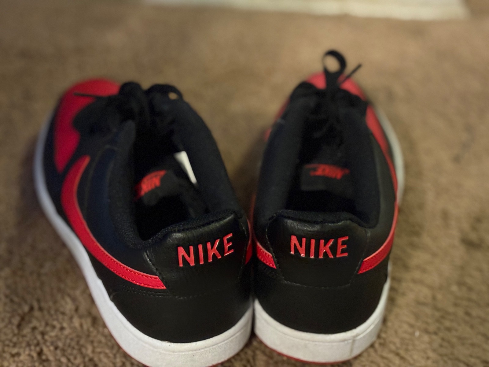 red nike shoes men( worn once but you can barely even tell they were)