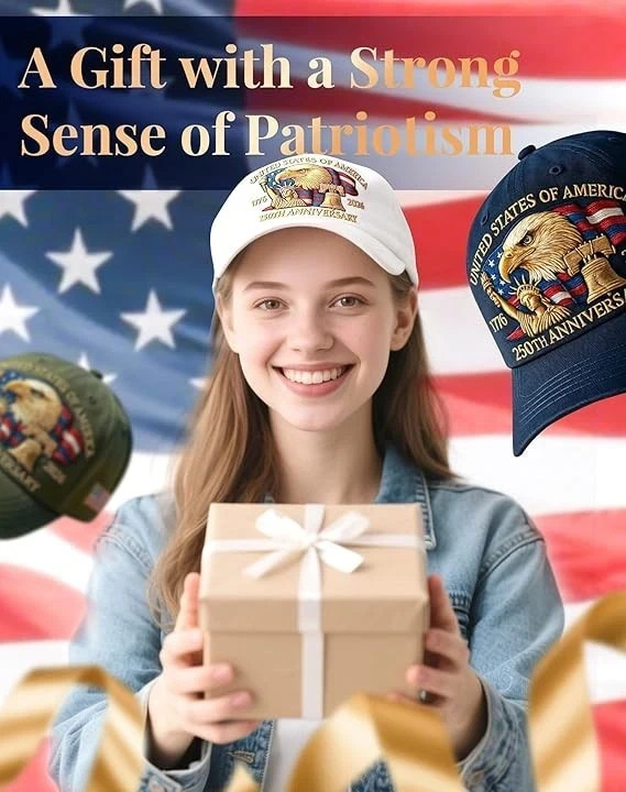 United States 250th Anniversary Eagle Hat,USA Patriotic Baseball Cap PRINTINGS