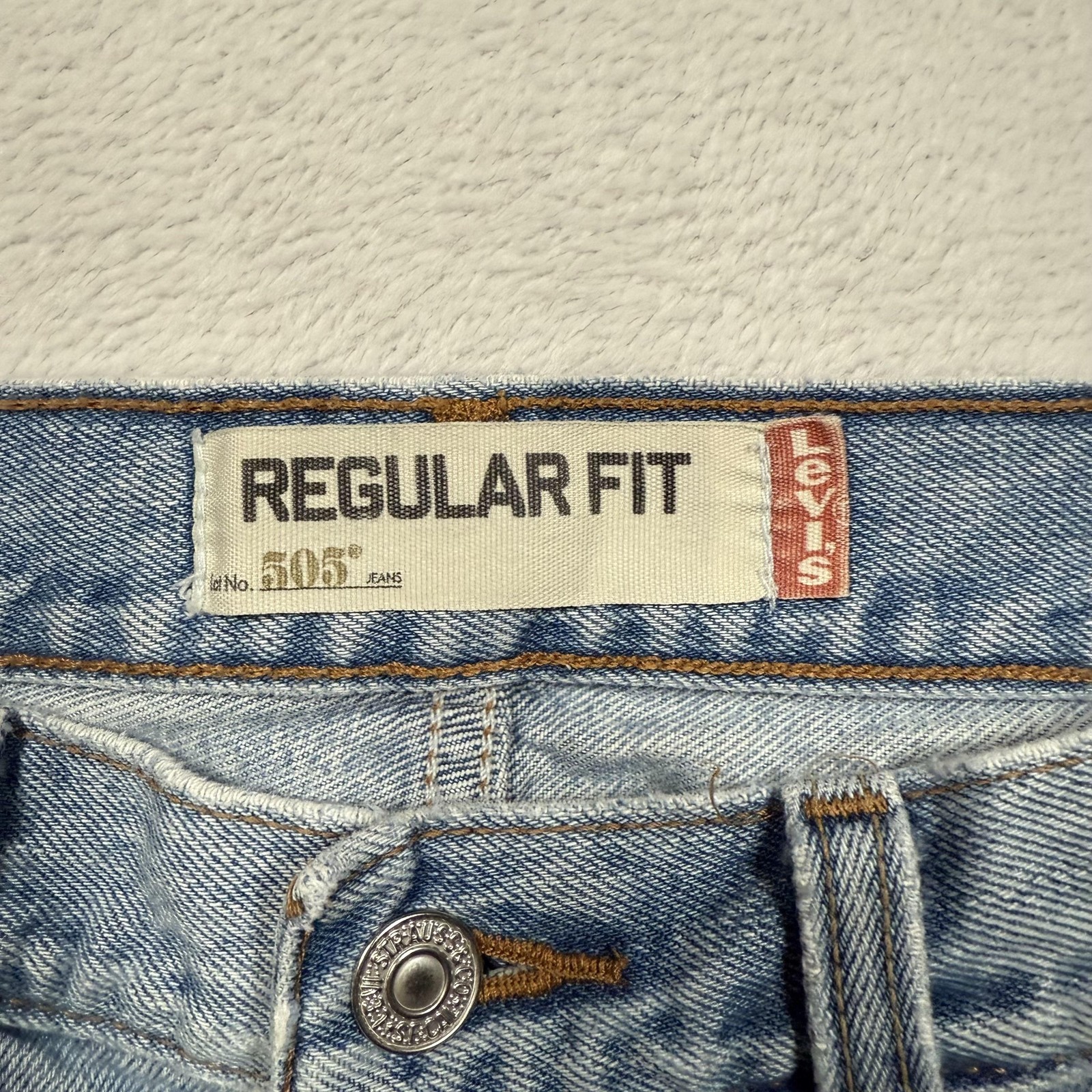 Levis 505 Jeans Mens 32×34 Blue Regular Fit Straight Leg Denim Made Lesotho
