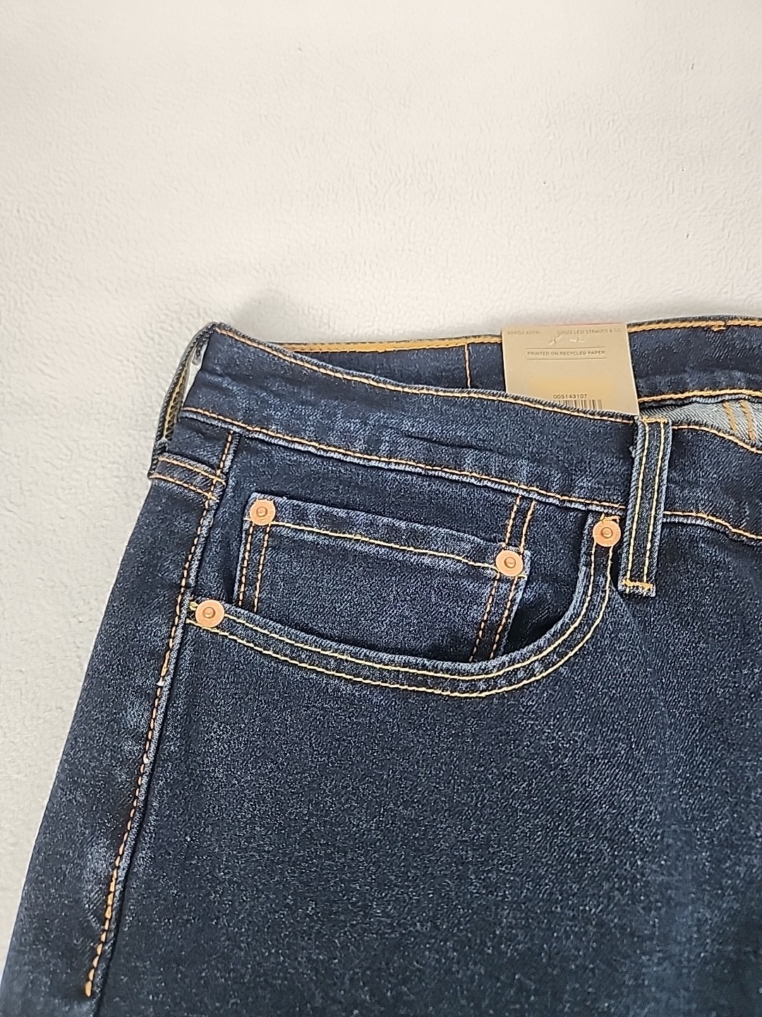 Levi’s 514 Regular Fit Zip Fly Straight Denim Jeans 34X30 Mens Dark Blue Stretch