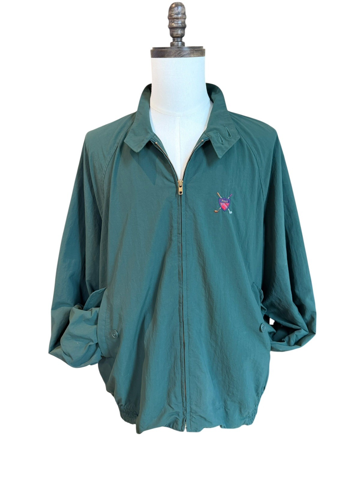 VTG Polo Ralph Lauren Jacket Men XL Green Bi Swing Bomber Made in USA Golf Crest