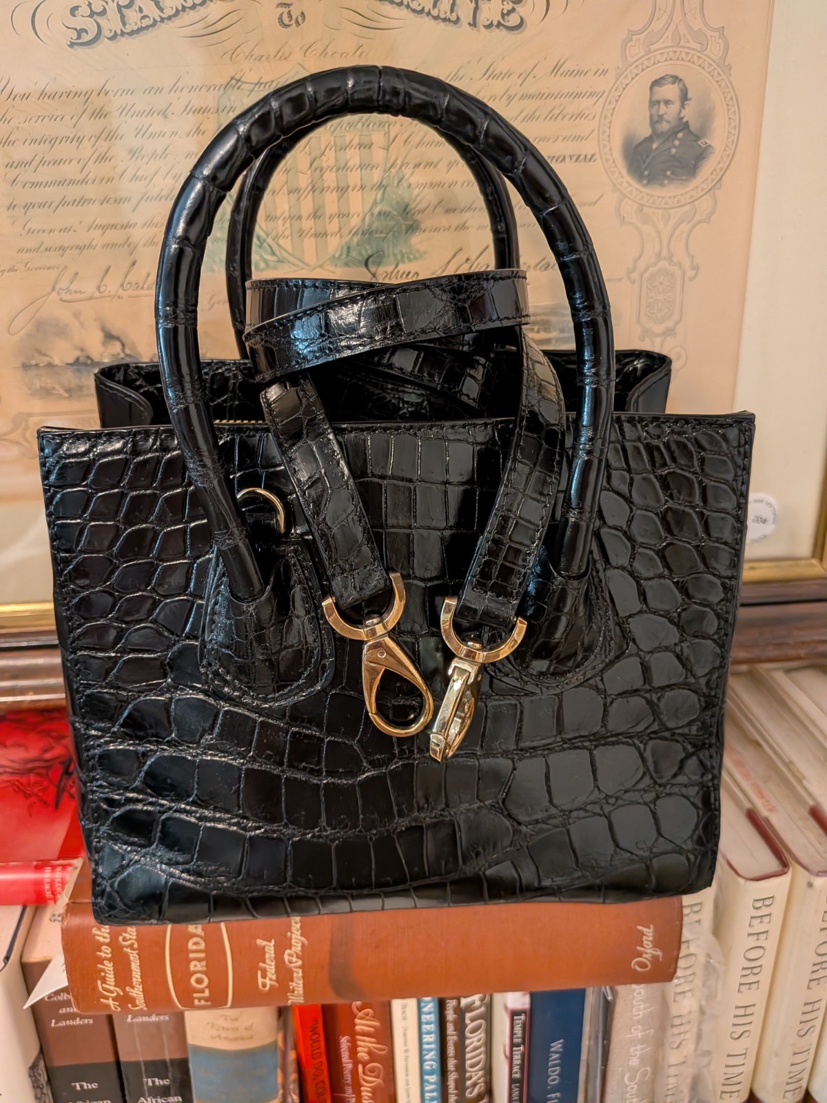 HOT! HOT! HOT! $12K Giorgio’s of Palm Beach crocodile satchel/tote/crossbody bag