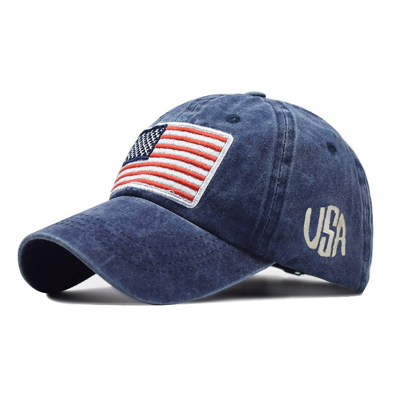 Blue American Flag USA Baseball Cap – Tactical Army Cotton Casual Hat