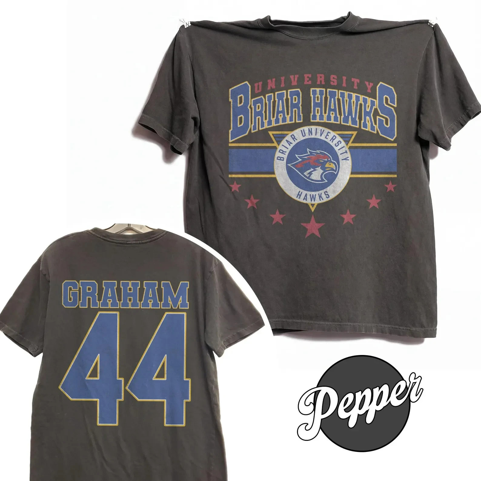 Vintage Garrett Graham #44 Briar Hawks University Hockey TShirt