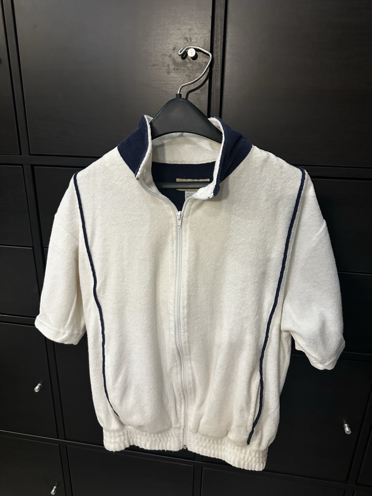 Men’s Vintage Terry Cloth Pool Jacket Full Zip Retro Resort