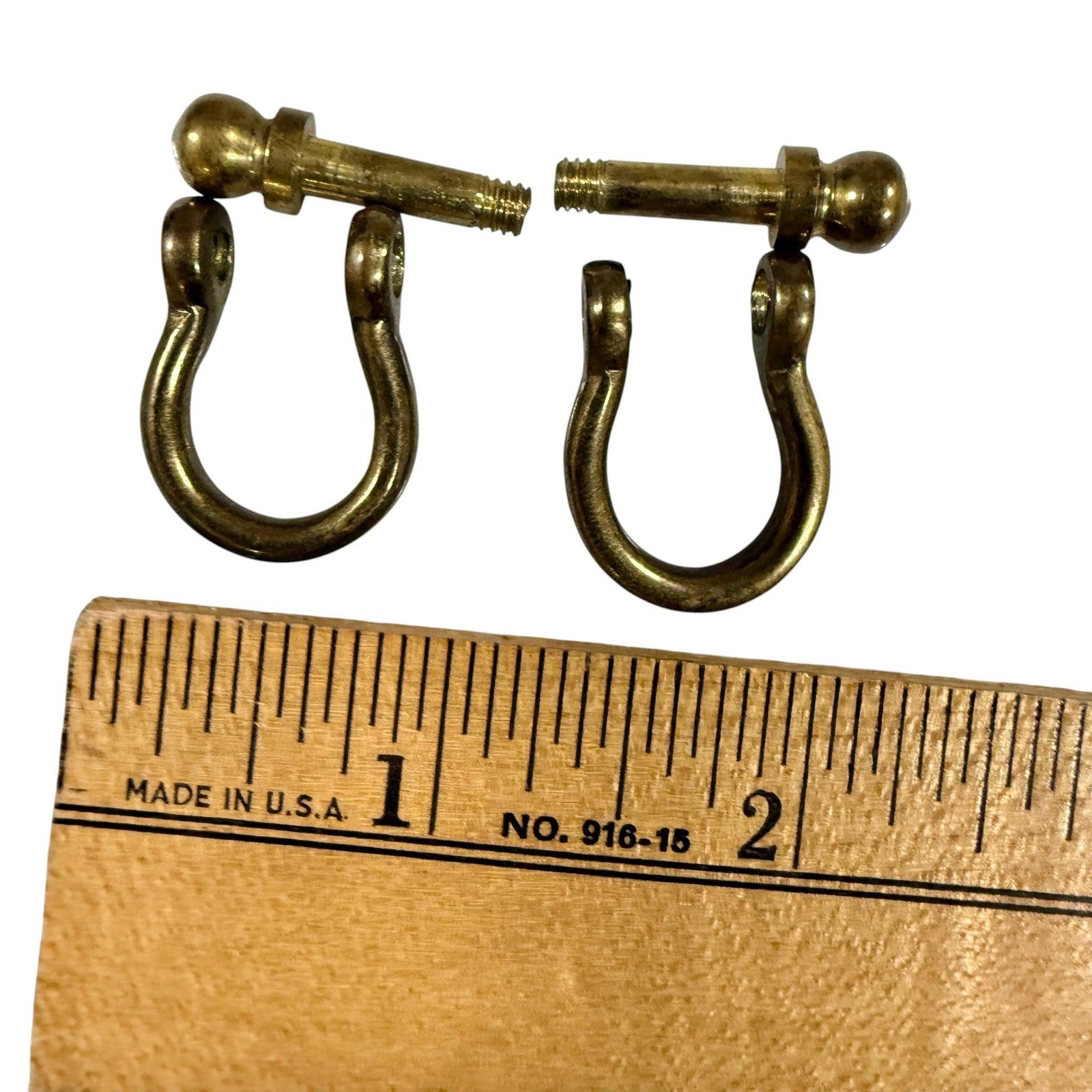 Solid Brass Bow Shackle Keychains Screw Pin D-Ring Heavy Duty Hardware Pair