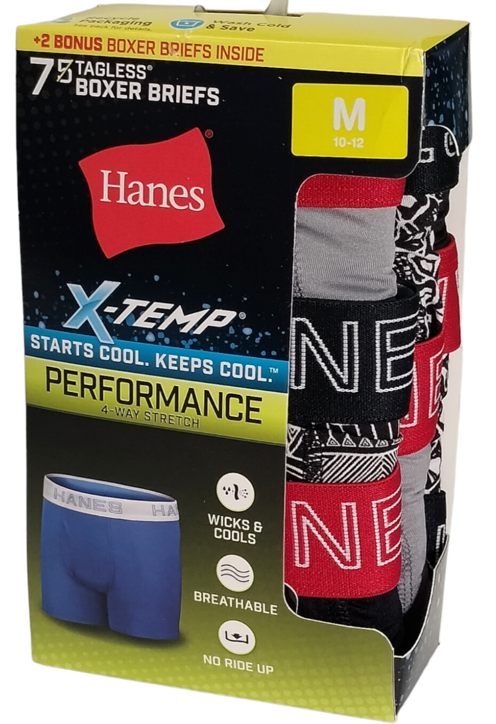 Hanes 7 Pack X-Temp Performance Boxer Briefs 4-Way Stretch Boys S M L XL ~NEW~