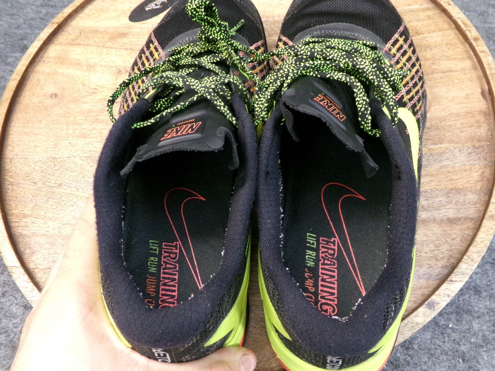 Nike Metcon 3 Black Volt Hyper Crimson Black Neon Green Shoes Men’s Size 10.5