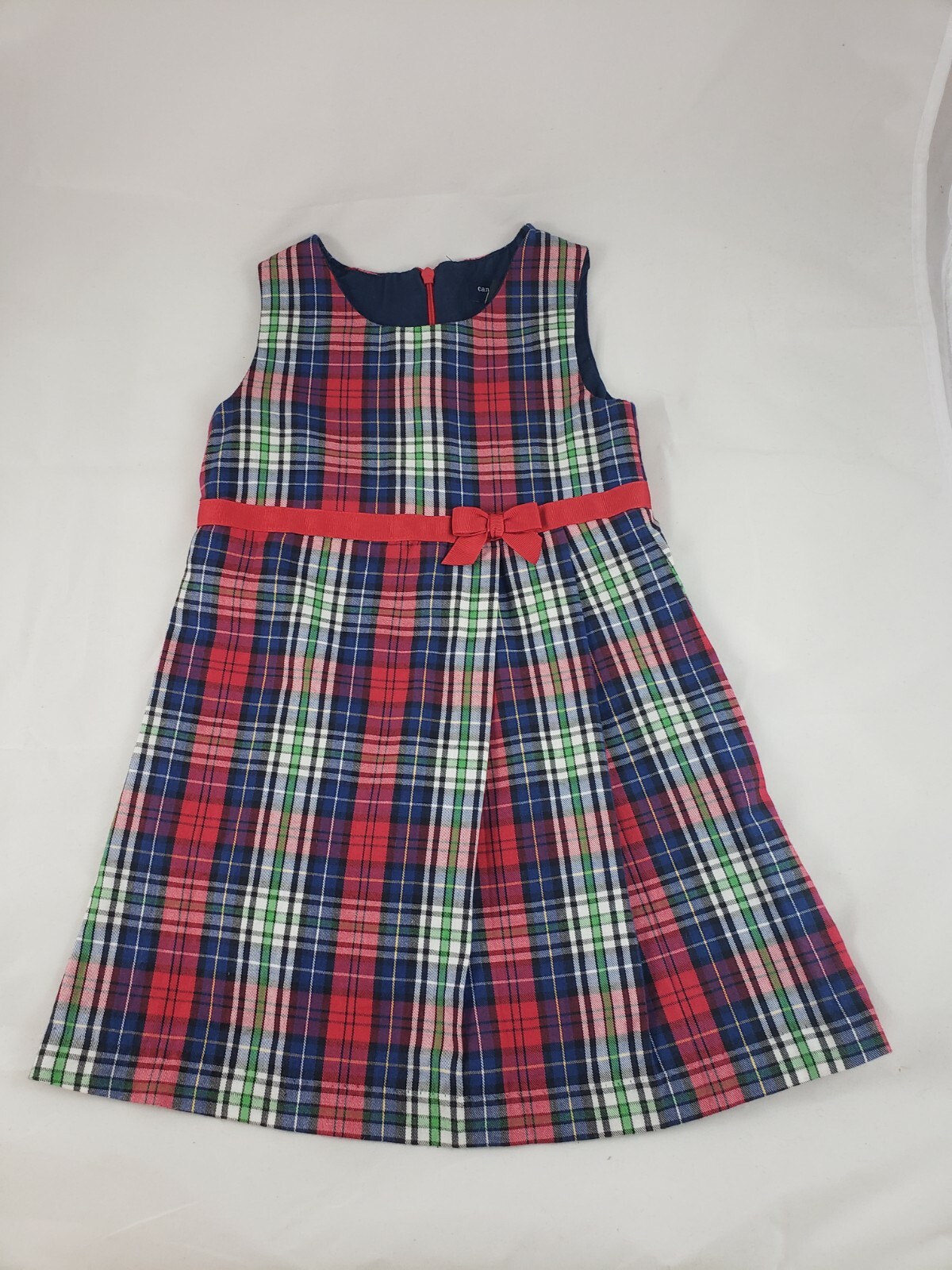 Girls Candy Hearts Tartan Plaid Red Green Blue White Preppy Summer Dress 3T