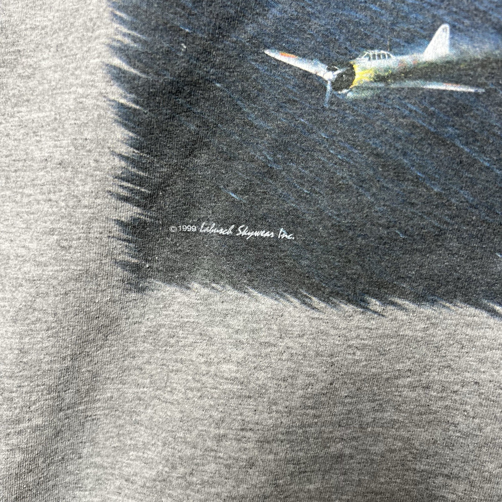 VTG Vought F4U Corsair WW2 Fighter Plane 99 Big Print T Shirt USAF Aviation XL