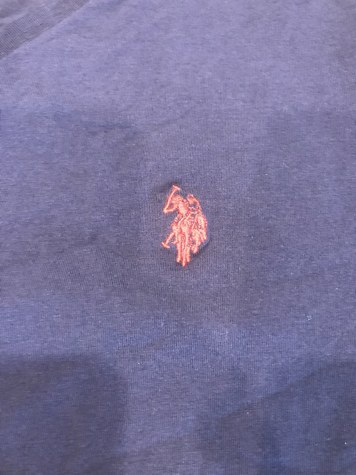 US Polo Clean Simple Style Logo Blue and Red Logo Mens Medium V-Neck T Shirt