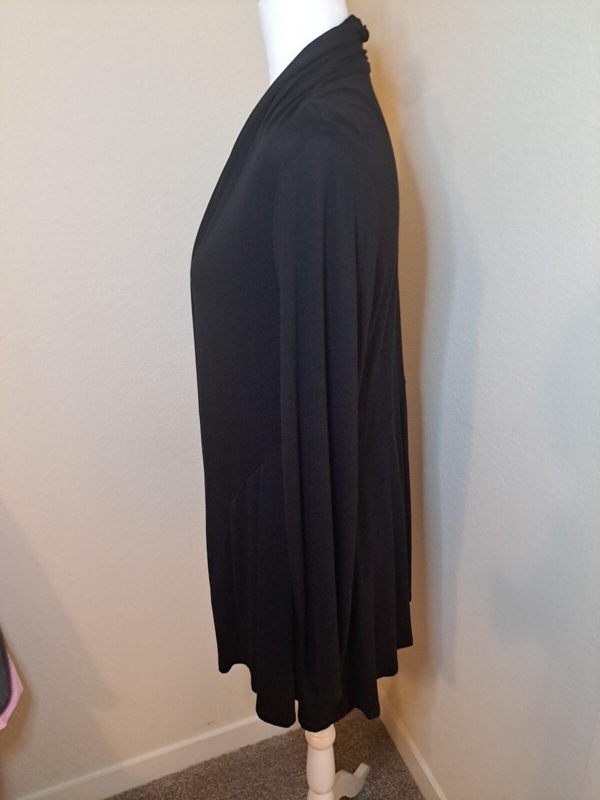 Eileen Fisher Open Front Cardigan Black XL EUC Returns Accepted