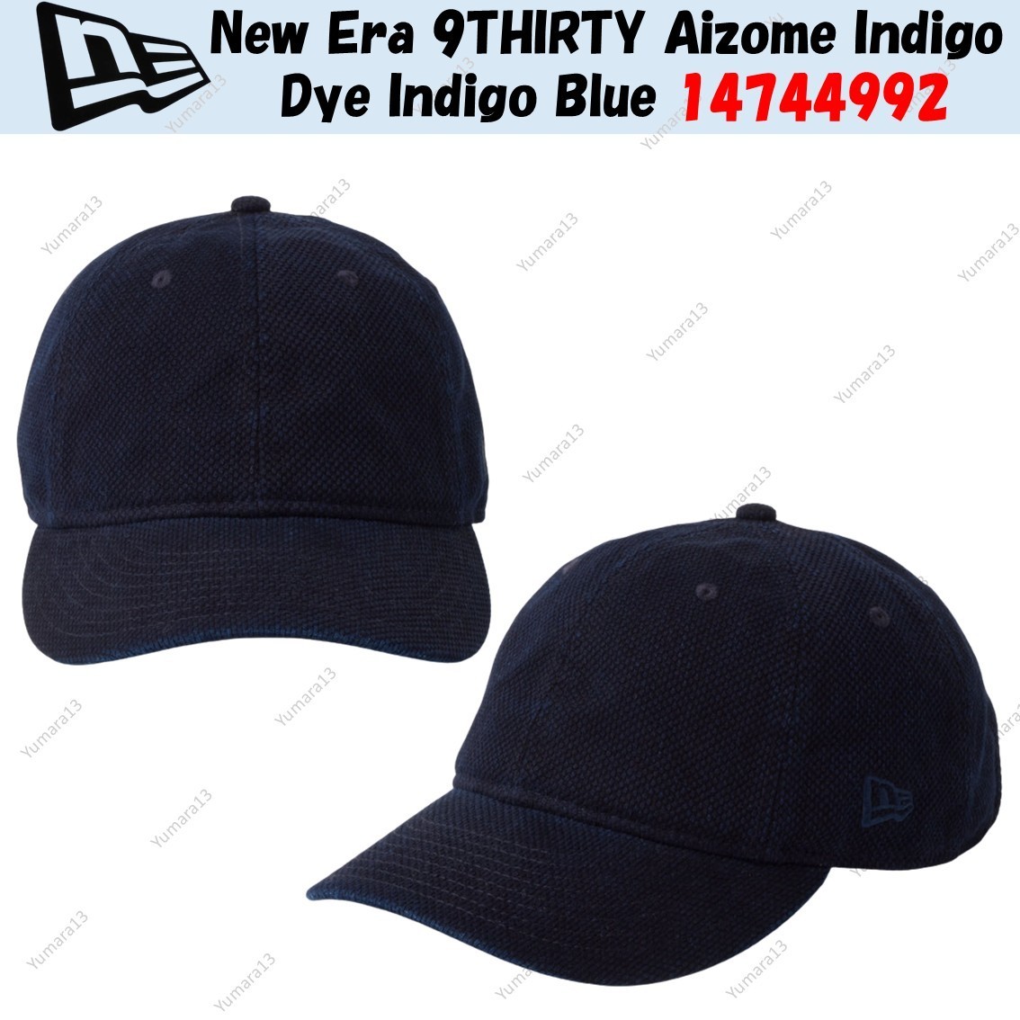 New Era 9THIRTY Aizome Indigo Dye Indigo Blue 14744992