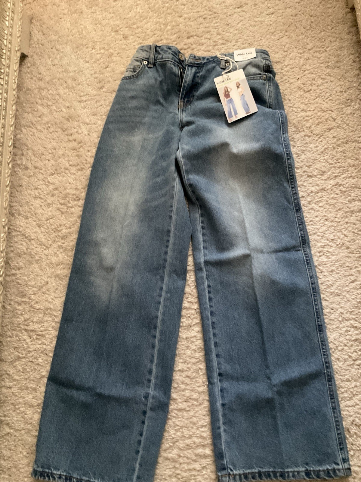 Witty Fox Women’s Wide-Leg Jeans Blue Denim 5-Pocket Zip/Button Size 0/24