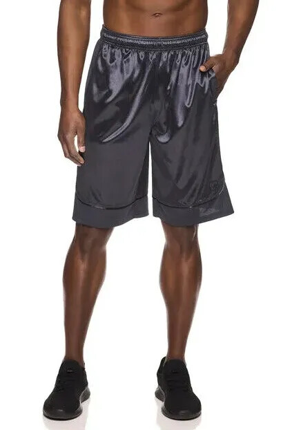 And1 Mens Basketball Gym Court Shorts Adjustable Waist S-3XL Dark Grey Ebony NEW