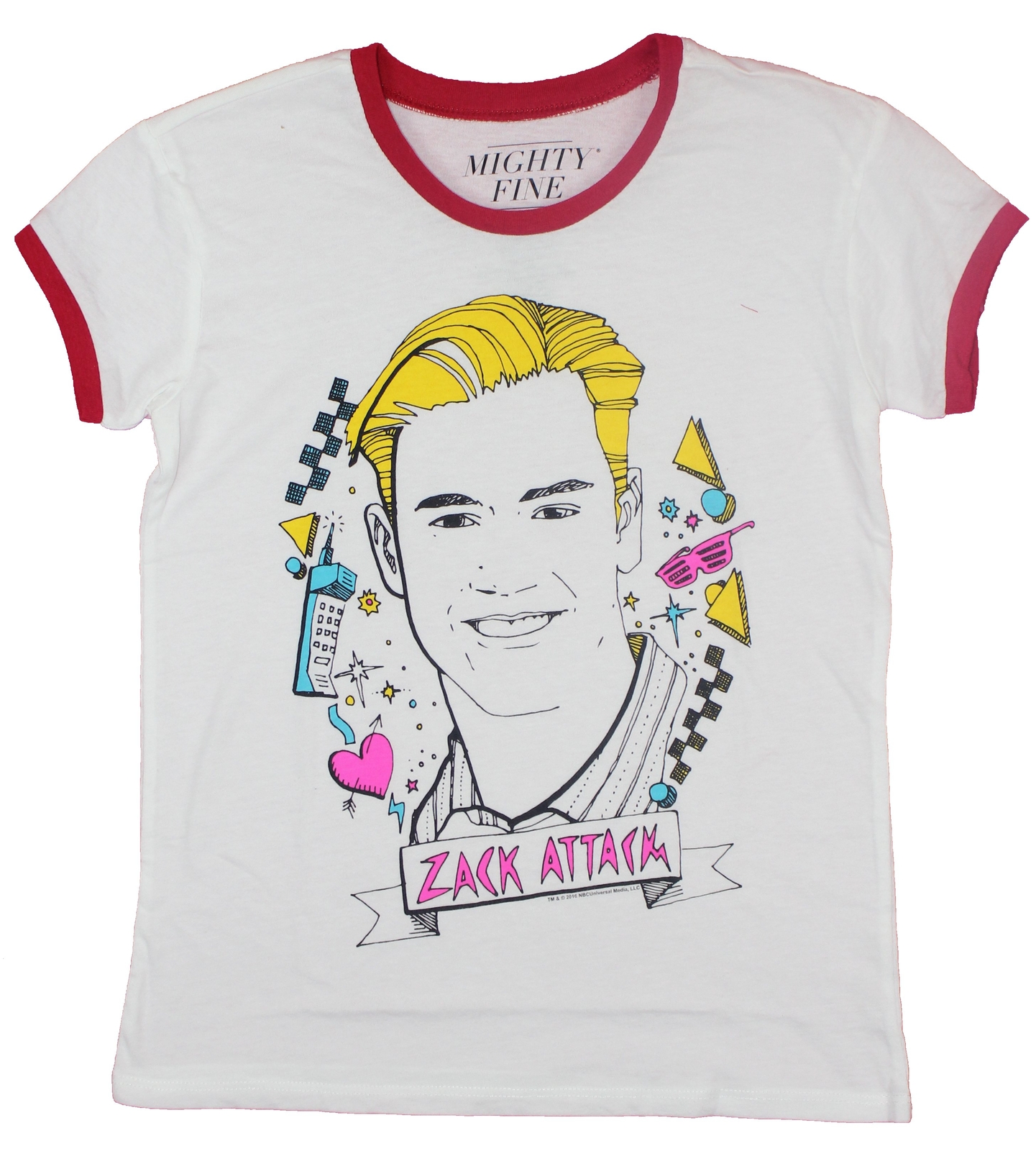 Saved By The Bell Girls Juniors T-Shirt – Zack Attack Drawing Portrait Pic