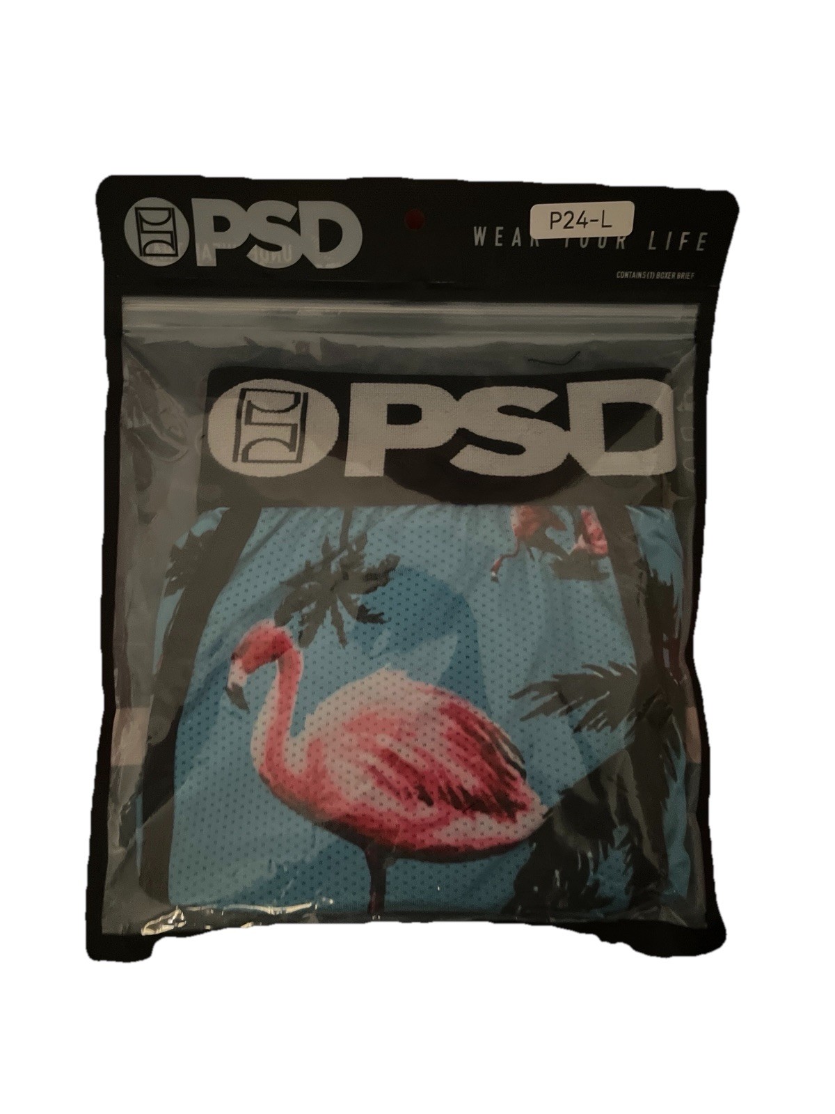 PSD Men’s Boxer Brief Underwear L Tropical Flamingo Micromesh Pouch P24-L