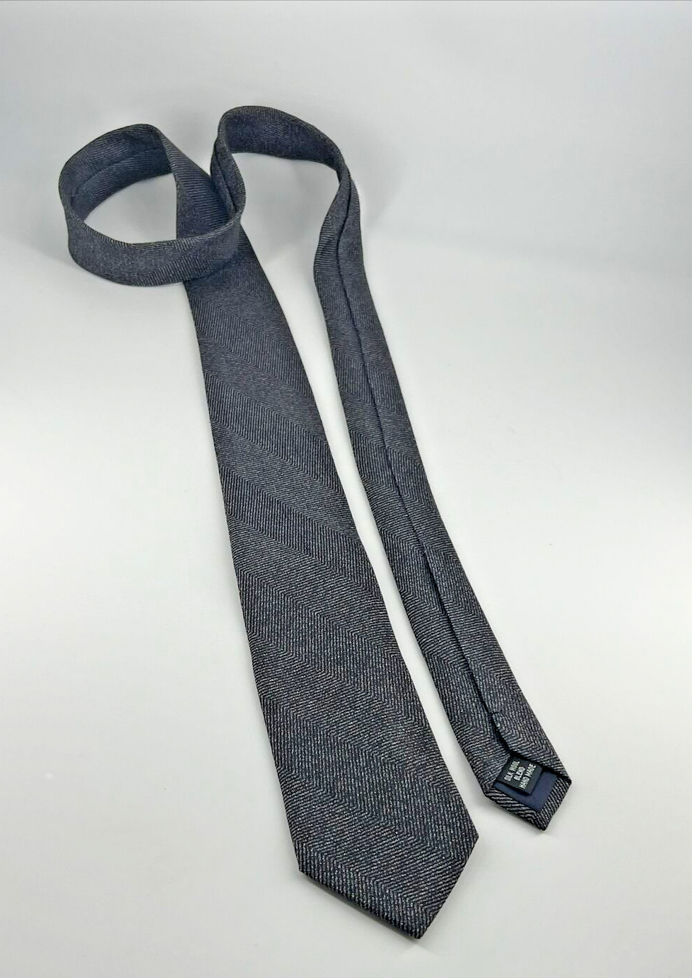 Combatant Gentlemen Grey Gray Hand Made Silk Wool Blend Men’s Necktie Tie