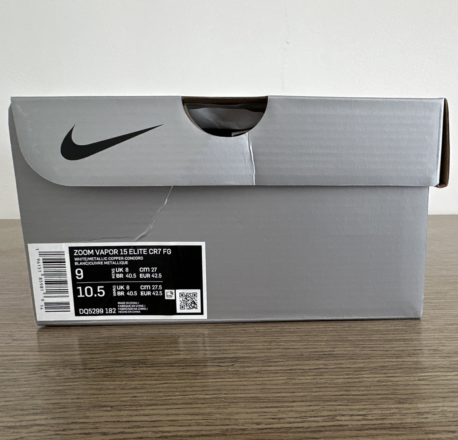 Nike Zoom Mercurial Vapor 15 Elite CR7 FG Azulejo US Men Size 9.0