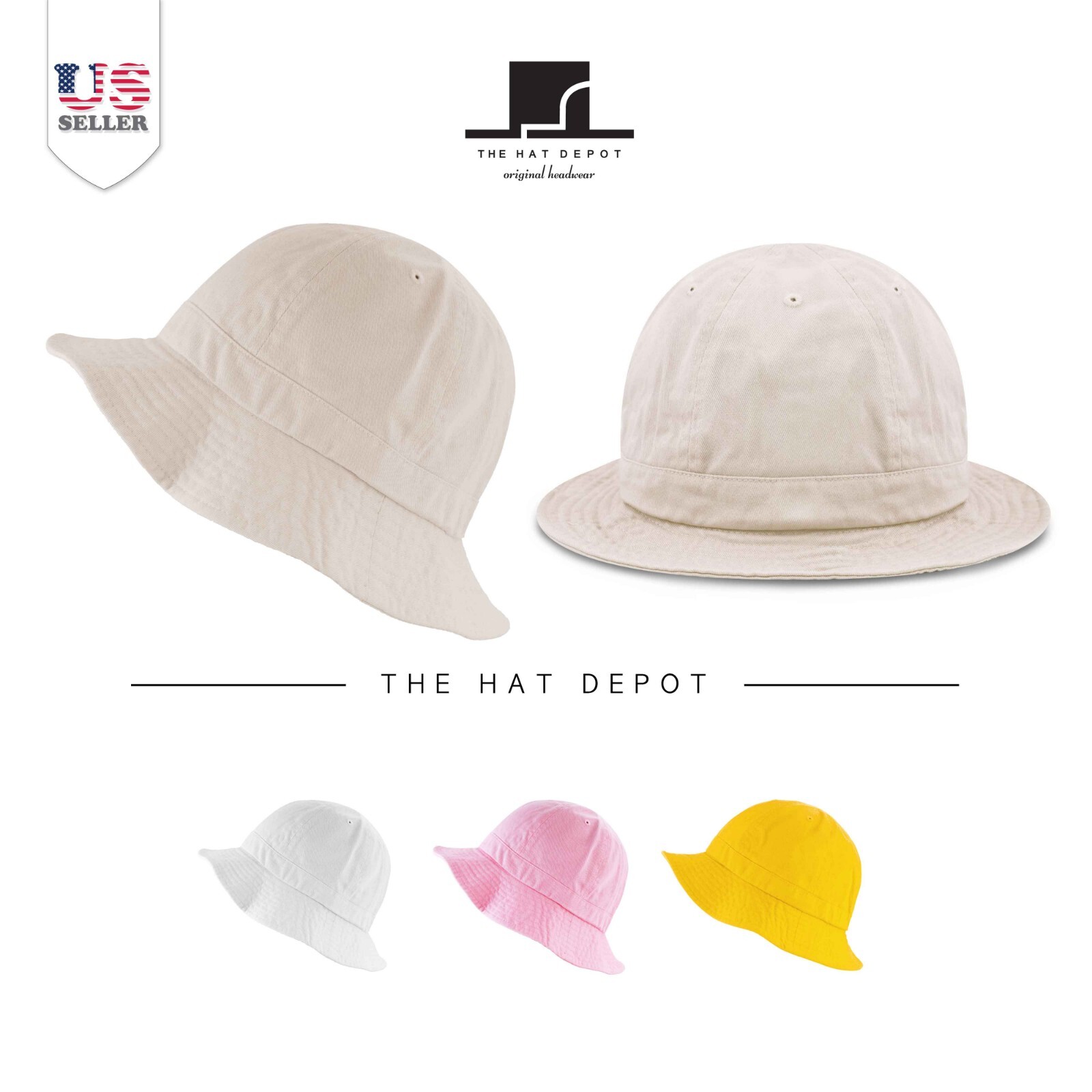 Bucket hat – The Hat Depot Round Top Cotton Tennis Bucket Hat