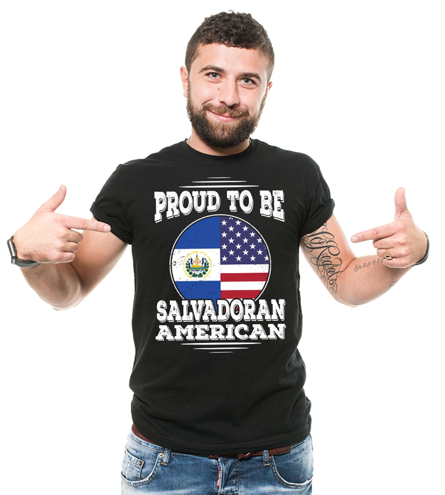 Proud To Be Salvadoran American Tee El Salvador Patriotic Shirt El Salvador Tee