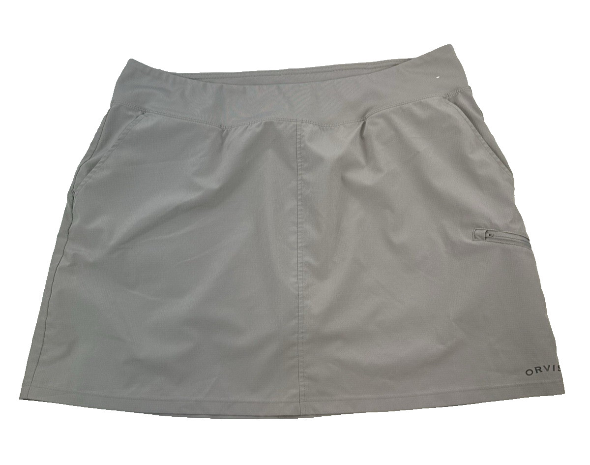 Orvis Skort Skirt Gray Active Casual Sporty Travel Comfort Pockets Easy Women XL