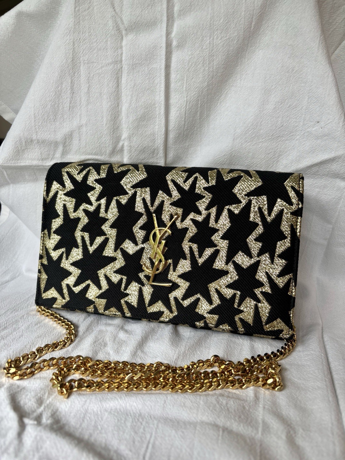 YSL Black & Gold Star Kate Medium Crossbody Bag – Limited Edition Rare!