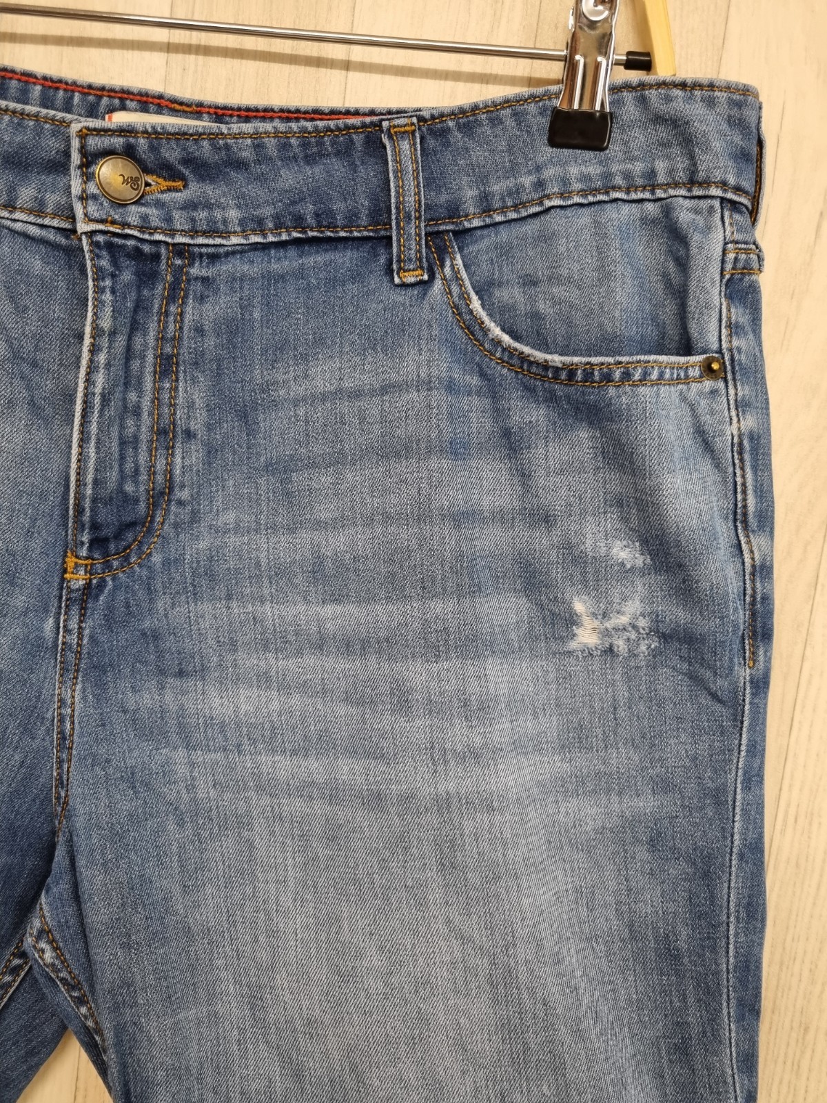 White Stuff Ladies Uk 14 Organic Cottton Blue Denim Shorts