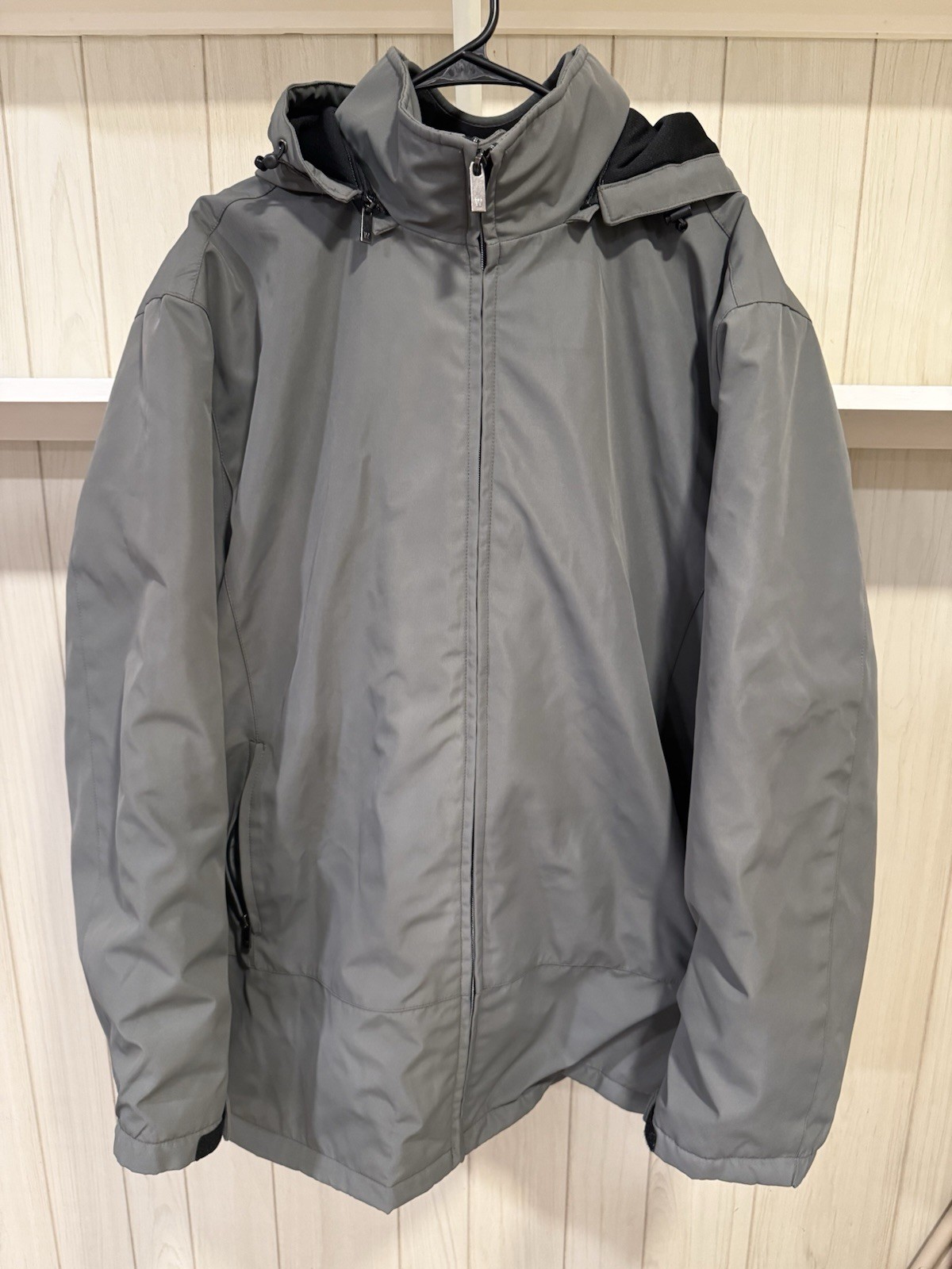 Weatherproof 3XL Men’s Warm Multi Layer Jacket with Hood Gray and Black