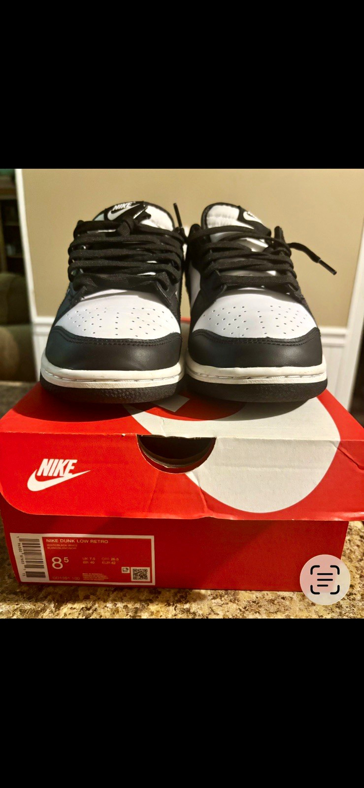 Nike Dunk Low Retro Black White Low Top Lace-Up Men’s Sneakers DD1391-100