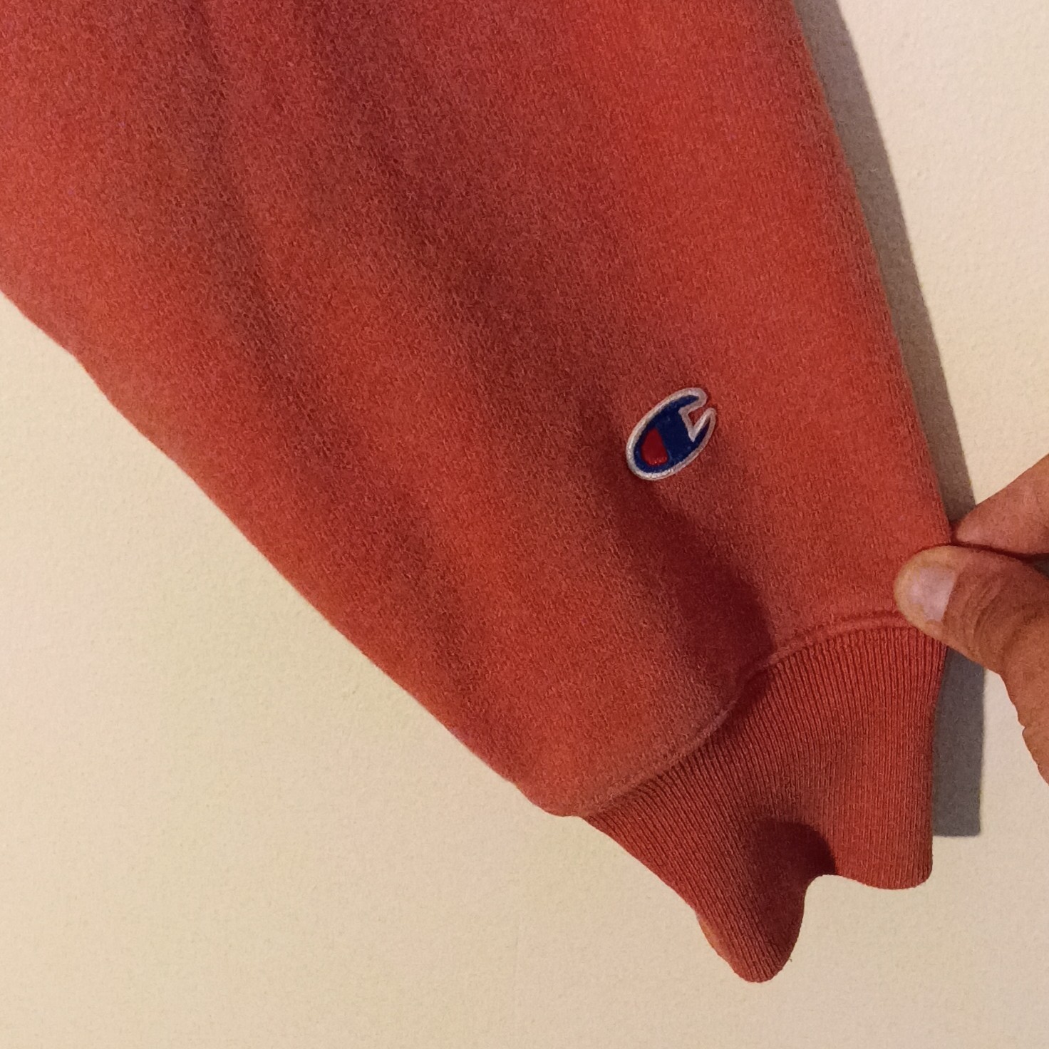 Champion Reverse Weave Sweatshirt Medium Rust Orange Embroidered Logo