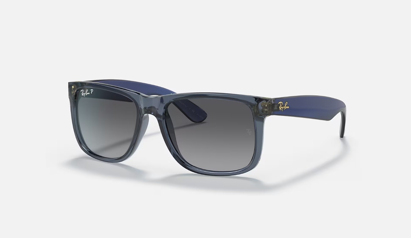 Ray-Ban Justin Classic Transparent Blue/Grey Gradient Polarized 54 mm RB4165